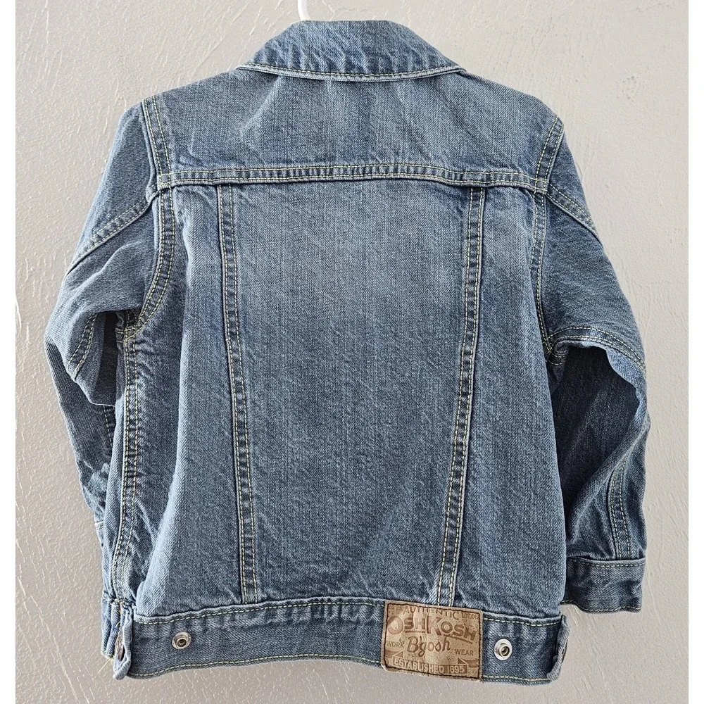 OshKosh B'Gosh Blue Denim Jean Jacket Children's Size‎ 4 Snap Close